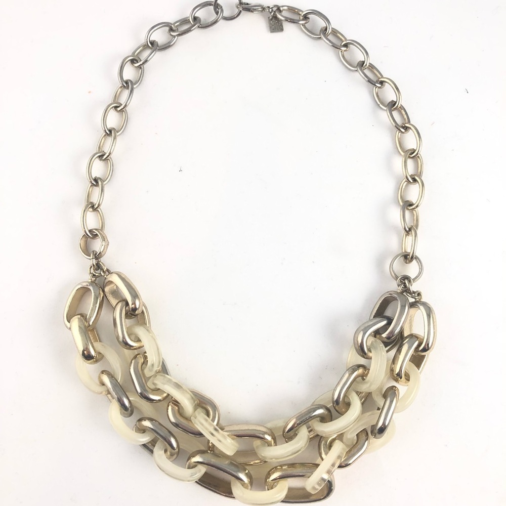 Banana Republic Metallic Cream Tier Link Necklace